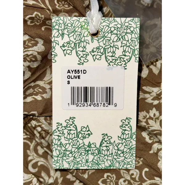 NWT Tuckernuck Hyacinth House Russell Moss Printed Olive Green Mini Dress Size S - Image 14