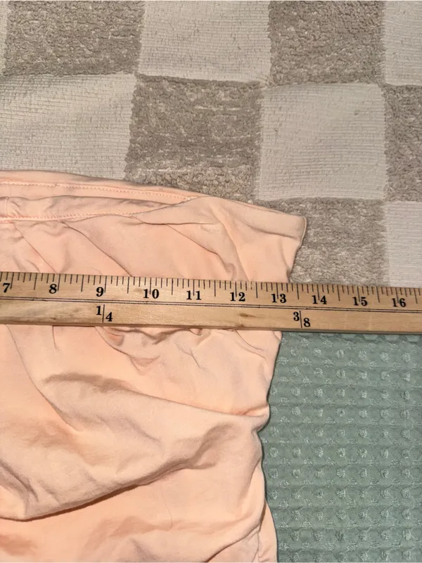 Abercrombie & Fitch peach strapless dress Modal Blend Collection size Medium Tal - Image 3