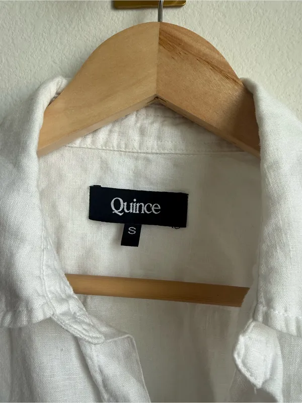 Quince White 100% Linen Oversized Button Down Shirt Womens Small - Image 5