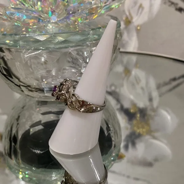 𝅺NWT Sterling Silver Amethyst Ring Size 6 Purple - Image 3