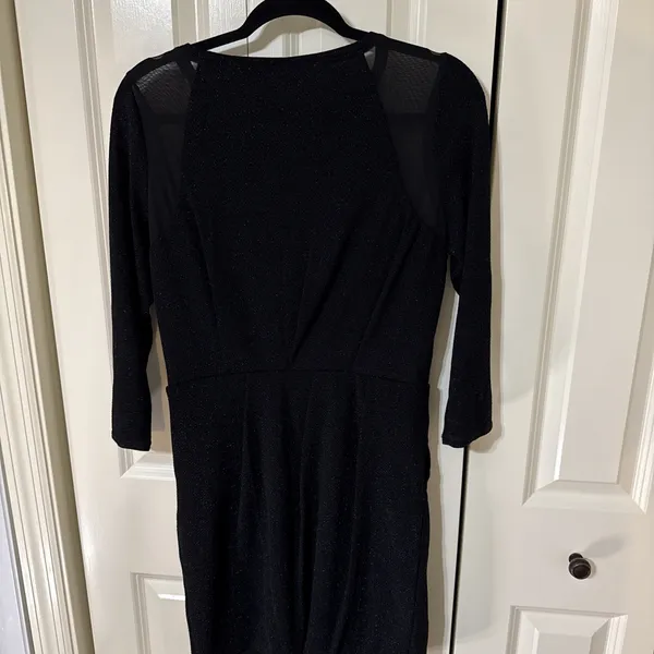 Rachel Rachel Roy Beautiful Black Sparkle & Sheer Dress Large Holiday Party - Image 3