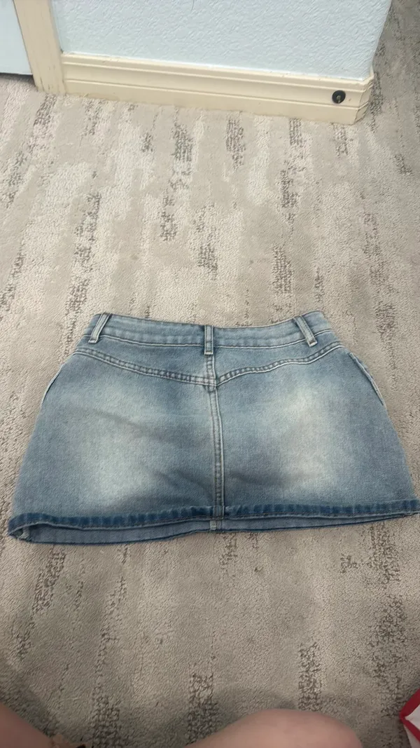 Bow Jean Shein Skirt xs - Image 2