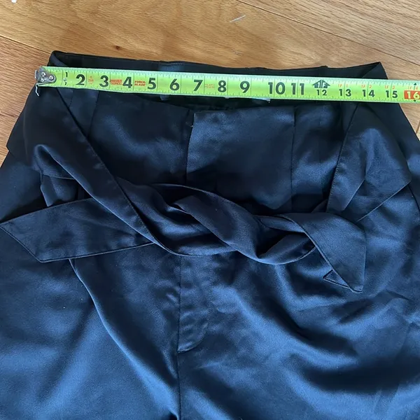 Abercrombie & Fitch high waisted dress pants with attached satin belt tie - Image 4