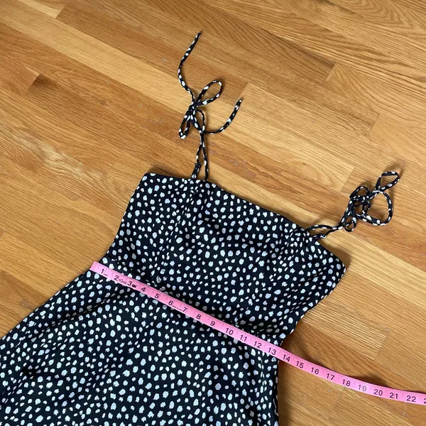 Lola Grace Black White Polka Dot Tie Strap Mini Dress Size S - Image 7