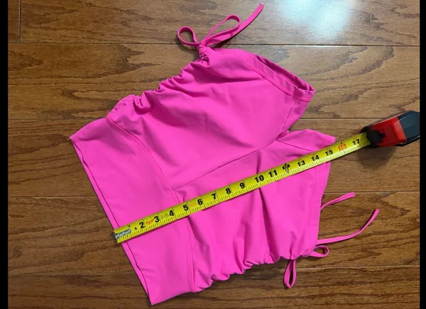 Fluorescent Pink High Waste Athletic Shorts- size Medium. ***refer to measurements as size tag removed. Gently warn & Excellent condition. Non-smoking home. Priced to sell at as is condition. Measurements approximately 12” waste not fully stretched out x 15” long. Smoke free home. Priced at as is condition. Don’t like my price make a reasonable offer. - Image 5
