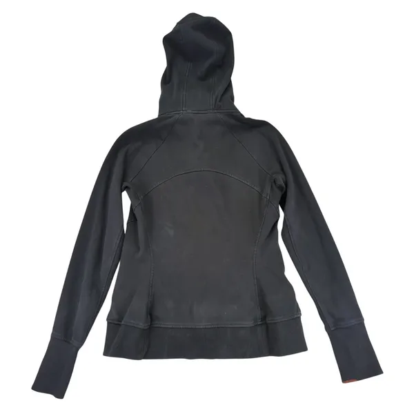 Athleta Triumph Hoodie Black Full Zip Sweatshirt Jacket Thumbholes‎ Size Small - Image 2