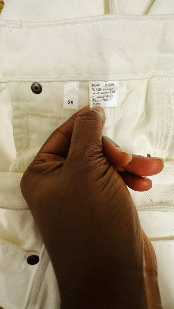 Reformation White Distressed Wash Vintage Jeans - Image 7