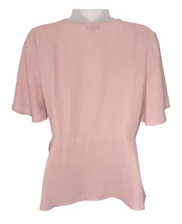 Short Sleeve V Neck Wrap Top - Image 3