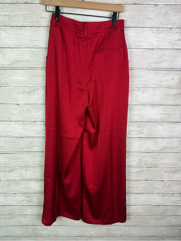 Lulus Key to the City Red Wide-Leg Pants Size Small - Image 6