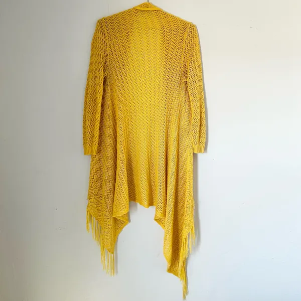 Boutique Yellow Knit Duster Cardigan Sweater - Image 2
