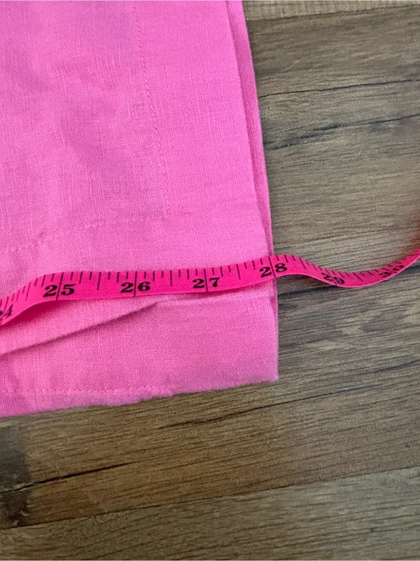 Athleta Retreat Linen High Rise Wide Leg Pant Raphanus Pink - Image 9