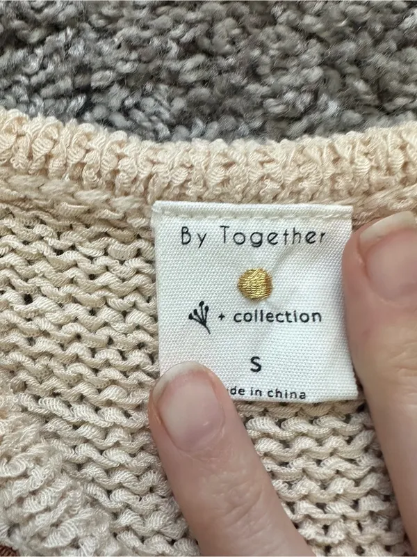By Together Cream and Brown Striped Knit Tank - Image 3