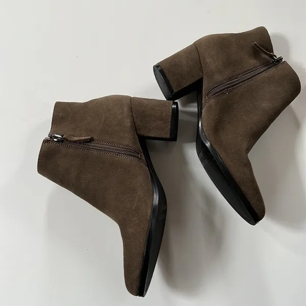 Franco Sarto Womens Casual Leather Ankle Boots Brown Booties Size 6M - Image 5