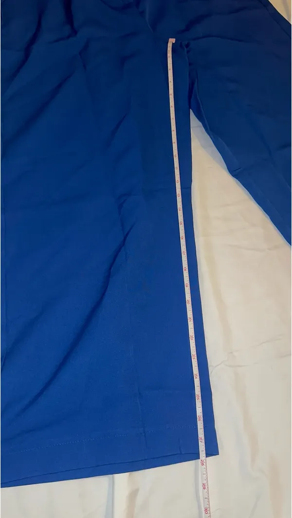 Royal Blue Pleated Wide Leg Trouser Pants XL - Image 8