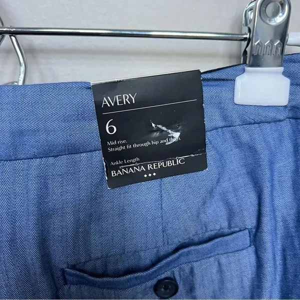 Banana Republic NWT Avery Ankle Dress Pants Tie Belt Blue Size 6 - Image 7