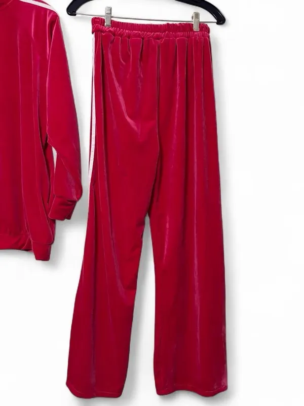 NWOT Uzbek Asian style fushia hot pink velour two piece tracksuit - Image 4