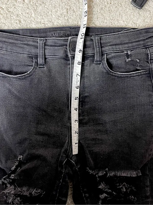American Eagle Outfitters Black Distressed High-Rise Jegging Jeans - Image 4