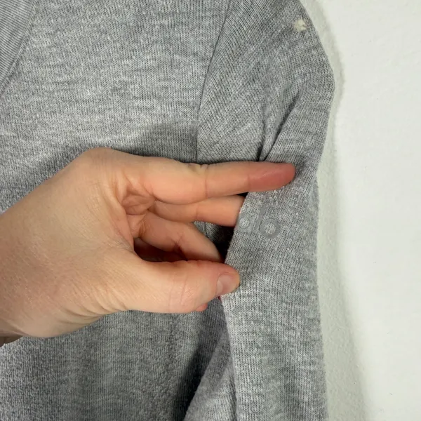 Alo Yoga Glipse Crewneck Sweatshirt Grey Athleisure Side Slit Oversized Women Sm - Image 7