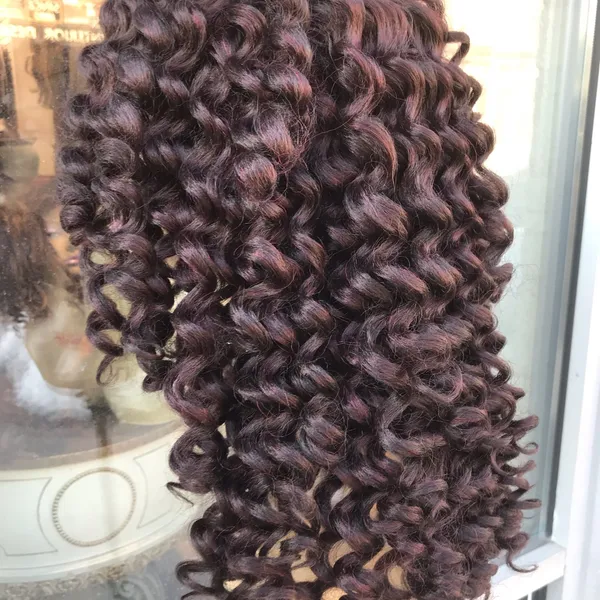 Jumbo curly lace wig 99j wine thick Ethnic 2019 - Image 5