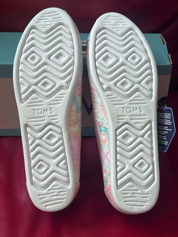 Toms Slip-On Women’s Alpargata Flats Candy Pink Tie Dye Canvas Size 9 - Image 3