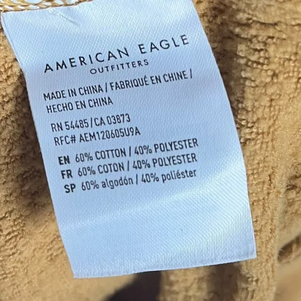 American Eagle Women's Small Hoodie Tan‎ Yellow Legging Fit Comfy Lounge Soft - Image 5