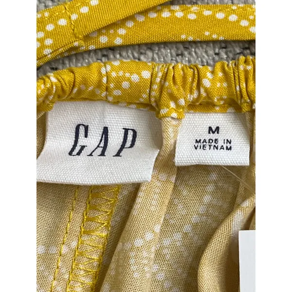 GAP crisscross straps midi side slits hanky yellow flowers dress, size medium - Image 8