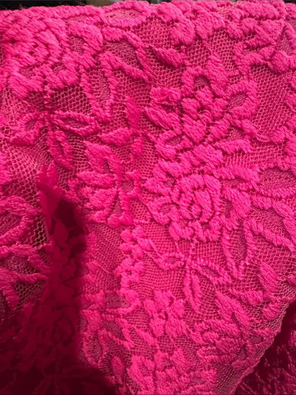 Torrid Hot Pink Lace Barbiecore Summer Wedding Guest Scalloped Hem Mini Skirt L - Image 7