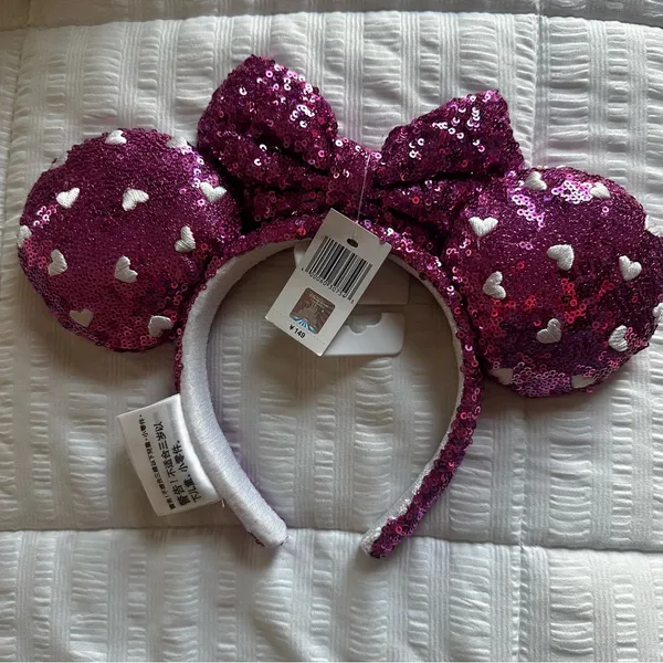 Disney Pink Sequin Minnie Mouse Ears Headband - Image 2