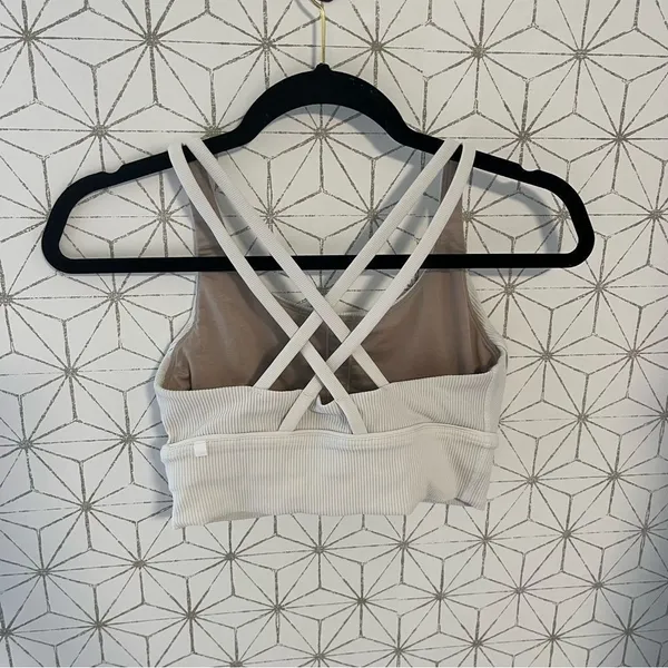 Lululemon Energy Bra White Longline Ribbed - Image 5