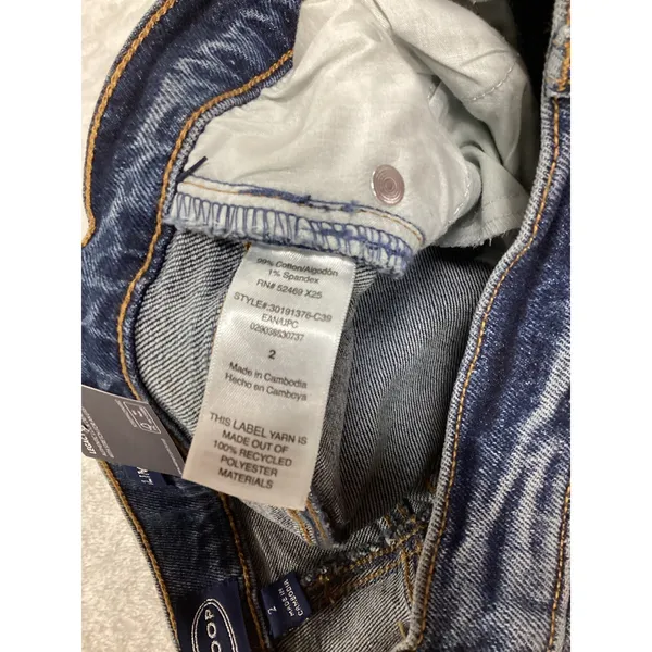 Scoop Womens High Rise Straight Leg Distressed Jeans Medium Wash Wide‎ Cuff NEW - Image 5