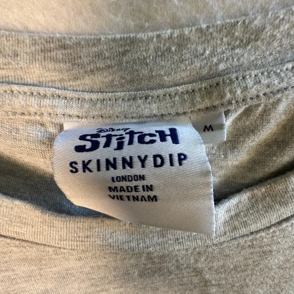 Disney Skinnydip‎ Stitch Market Graphic Long Sleep Tee Cotton Gray Lilo Stitch M - Image 3