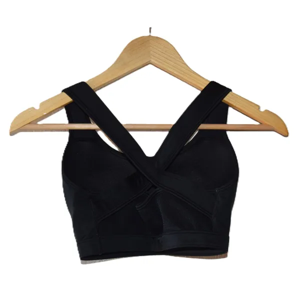 Under Armour Sports Bra Womens Medium Black Excellent Crossback Mesh Padded - Image 3