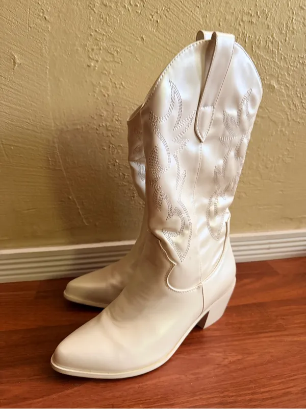 Billini White Western Heeled Cowboy Boots - Image 6
