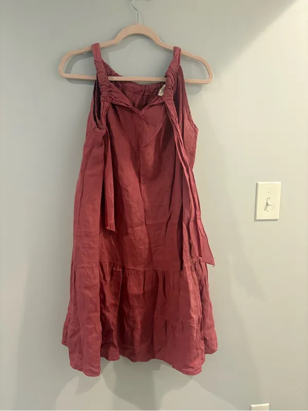 Sleeveless Tiered Mini Dress in Dusty Rose - Image 2