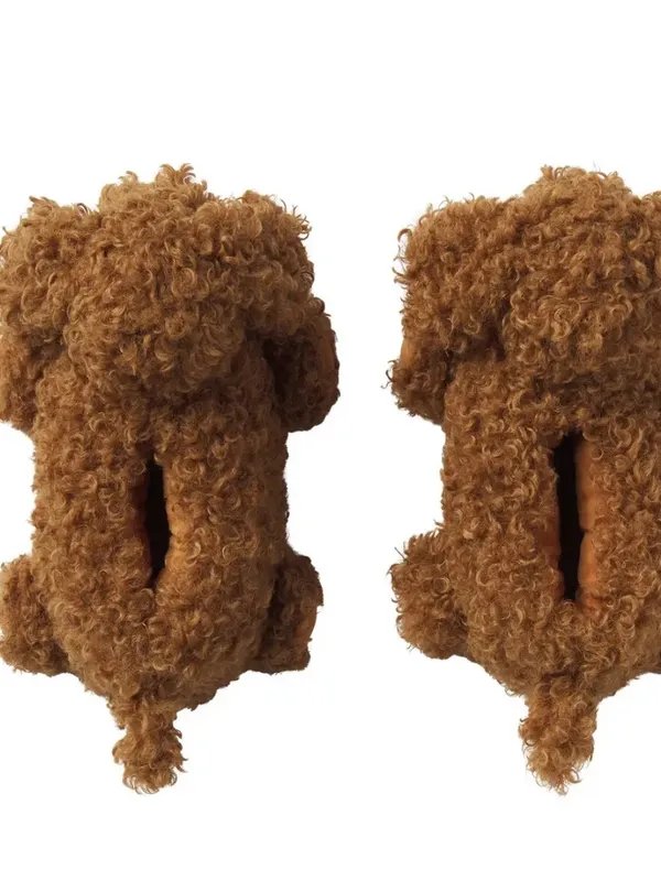 NWT Skims Curly dog faux fur slippers in chai size 38 new in bag - Image 3