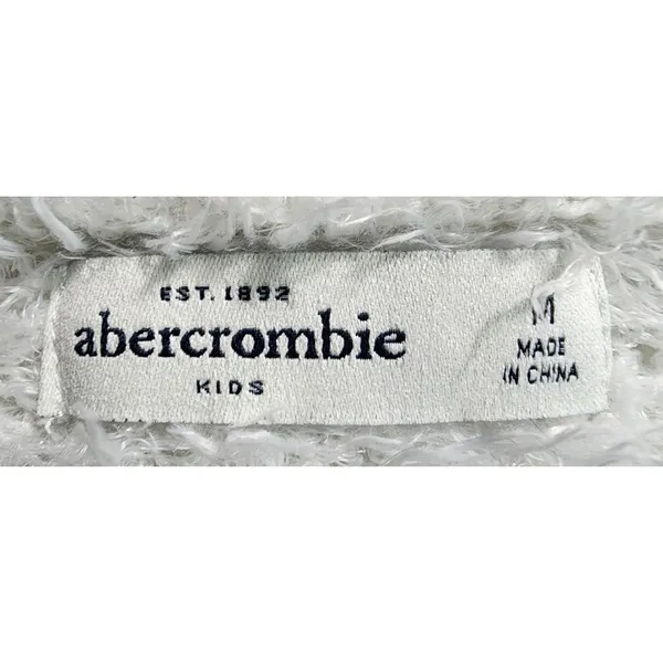 Abercrombie‎ Kids Fuzzy Hooded Cardigan Jacket White Size M - Image 4