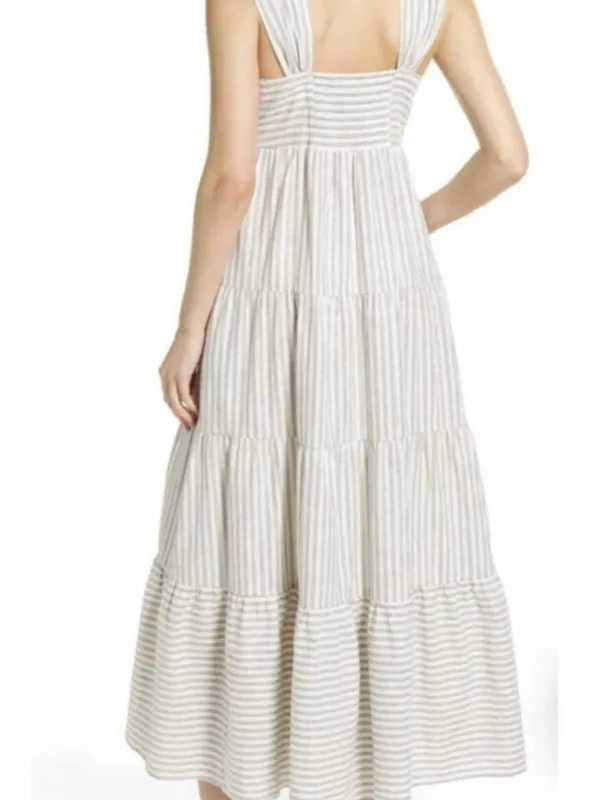 Madewell Cotton Hemp Stripe Tiered Maxi Dress - Image 3