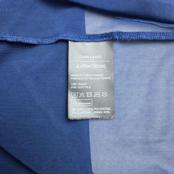 & Other Stories NWT Blue Tie Dye Pleated Mesh Midi Dress Stockholm Atelier‎ M - Image 6