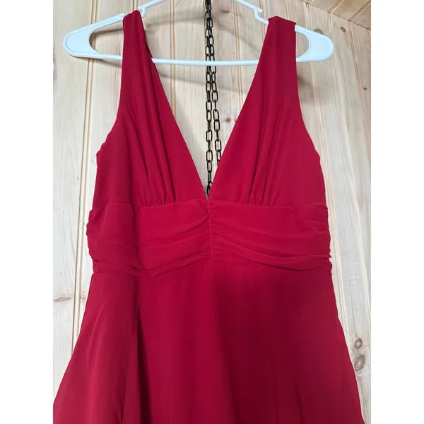 NWT Lulus Celebration Time Red Sleeveless Tiered Midi Dress Holiday Party Sz S - Image 5