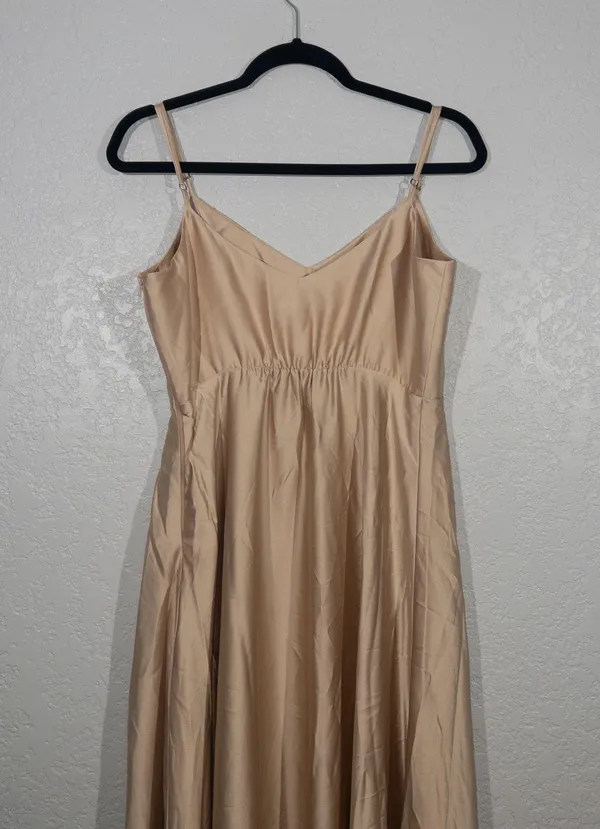 Show Me Your Mumu New Champagne Luxe Satin Faith Maxi Dress Size Large - Image 9