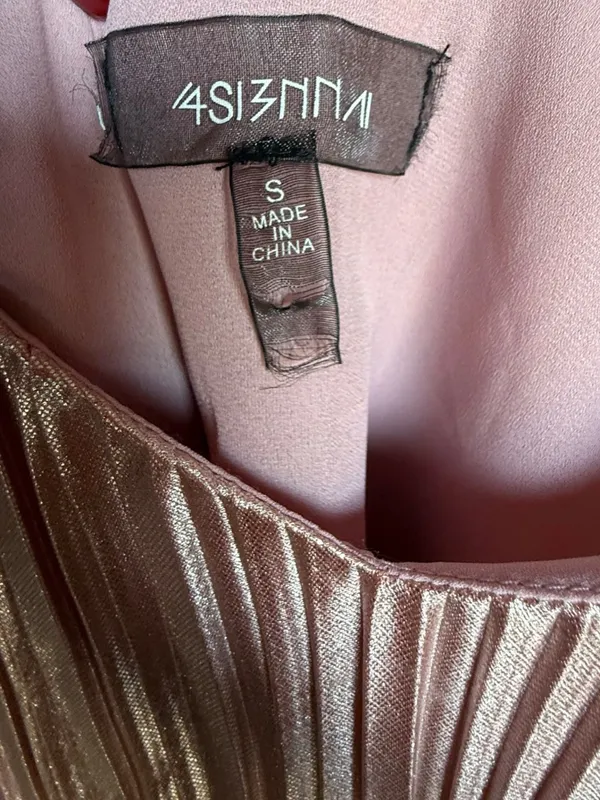Anthropologie 4SI3NNA Metallic Pleated Lined Camisole Top Sz S‎ - Image 7