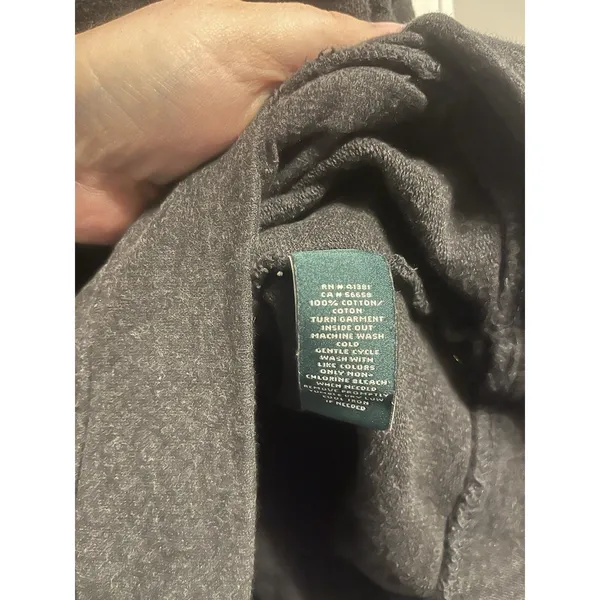 Lauren Ralph Lauren LRL Green Label Grey 100% Cotton Zip Pocket Sweatshirt. L - Image 5