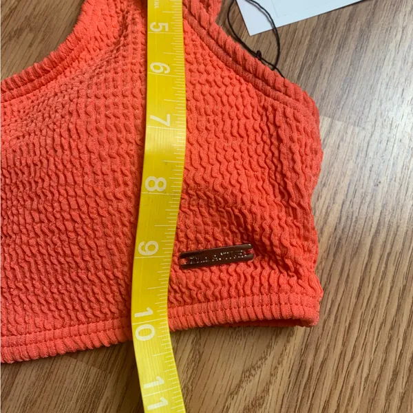 ZYIA size medium new muted peach ribbed Bikini Set orange two piece vaca travel - Image 11