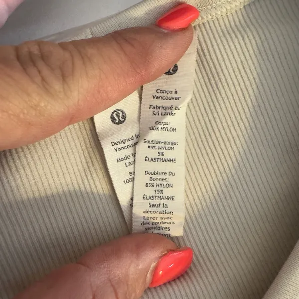 1622 | Lululemon‎ Ebb to Street Ribbed Cropped Long Sleeve Top Cream Womens 8 - Image 8