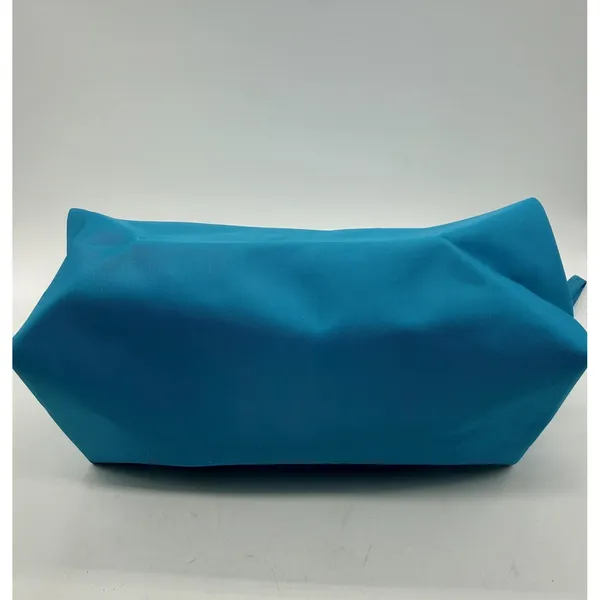 Tory Burch Cosmetic Bag Wristlet Women OS Blue Gold Logo Nylon Pouch - Image 5