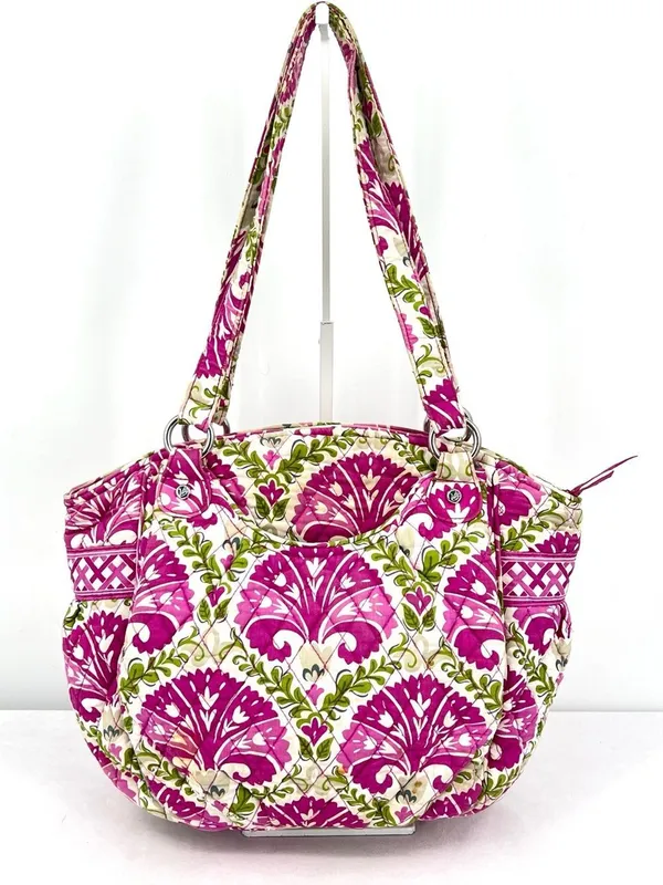 Vera Bradley Glenna Julep Tulip Pink Floral Quilted Cotton Shoulder Tote - Image 9