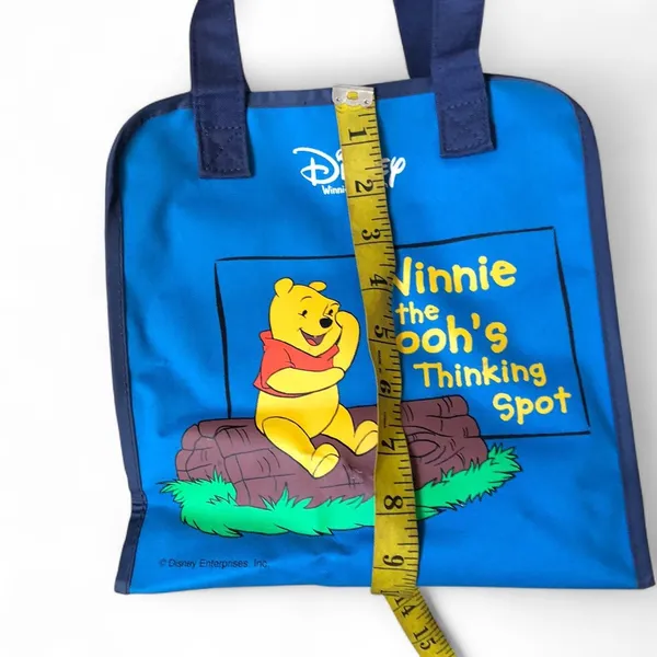 Disney Winnie The Poohs Thinking Spot Blue Tote Bag Purse For Books, Toys etc Measurement in pics - Image 5