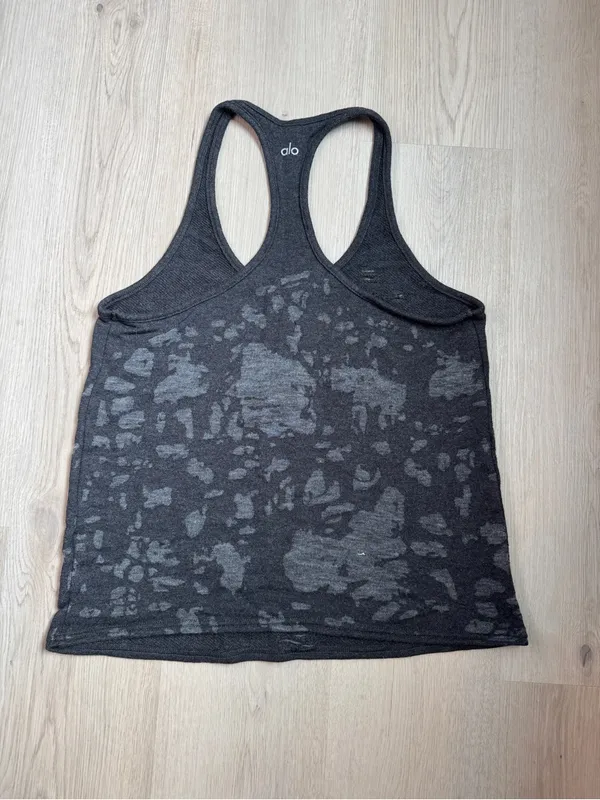 ALO Yoga Black Heather Racerback Tank Top - Image 3