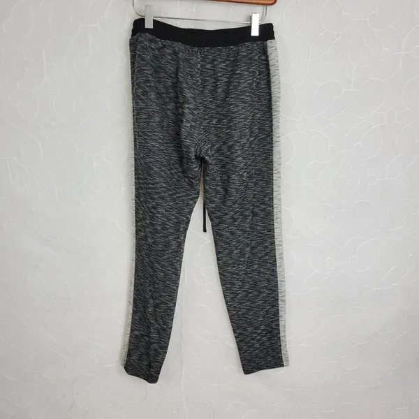 Lou & Gray Womens Pants Sz XS Black Stripe Elastic Waist Drawstring Sweat Jogger - Image 3