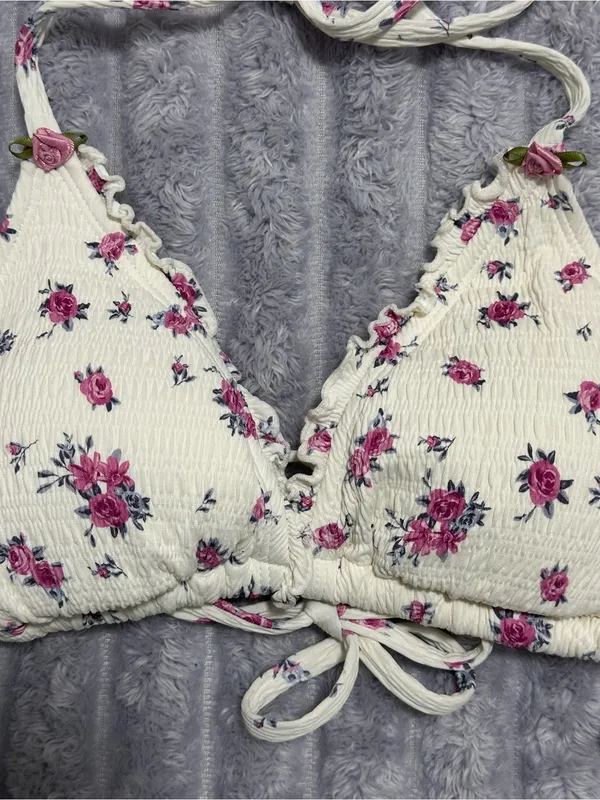 Wild Fable Floral Smocked Bikini Set — White & Pink — Mixed Sizes XL/L — NWT - Image 5